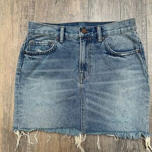 All Saints Blue Denim Mini Skirt